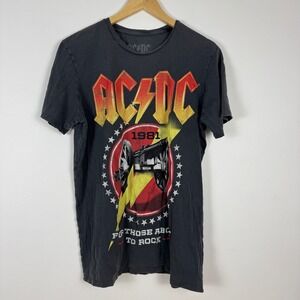 ACDC For Those About To Rock 1981 Graphic T Shirt XL Womens Band Tee